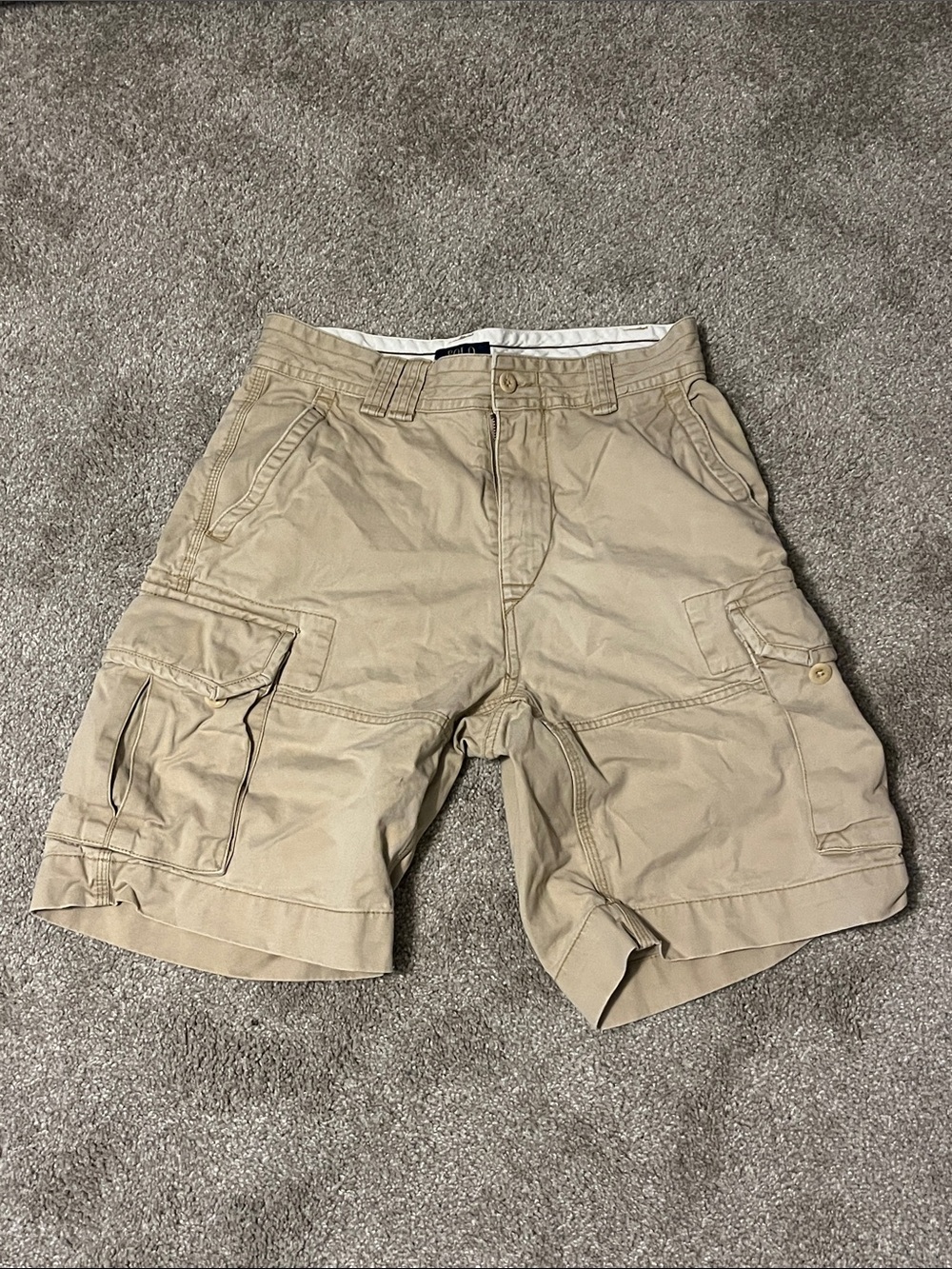 Ralph Lauren Tan Cargo Shorts with Multiple Pockets